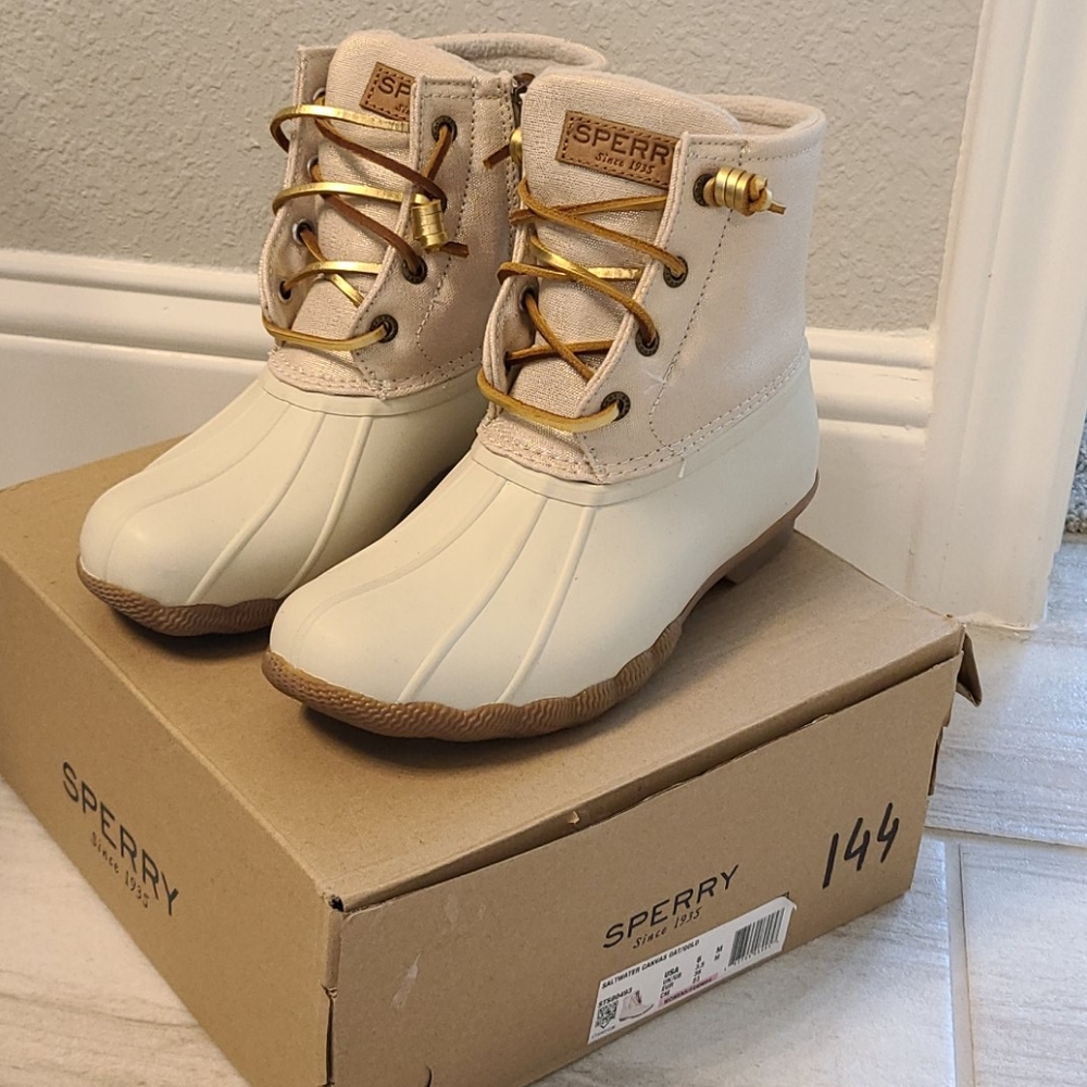 Sperry Saltwater Canvas Oat/Gold